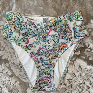 VENUS Paisley Twist Front Bikini High Waist Swim Bottoms Size 8